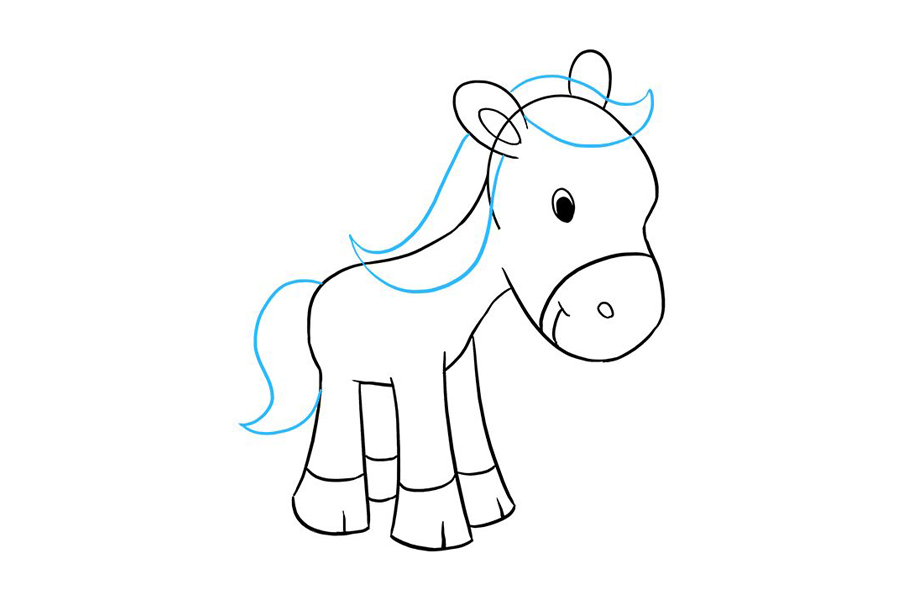 可爱小马怎么画-图7