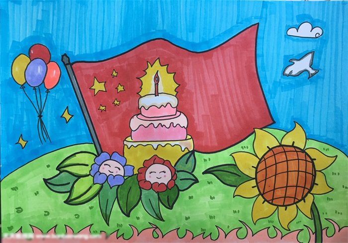 庆祝建国周年的画