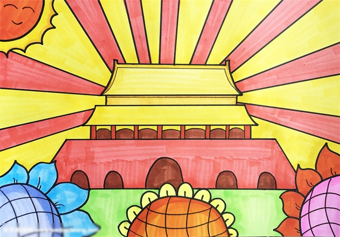 国庆节画画作品