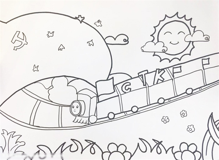 简单七一建党节的画-图3