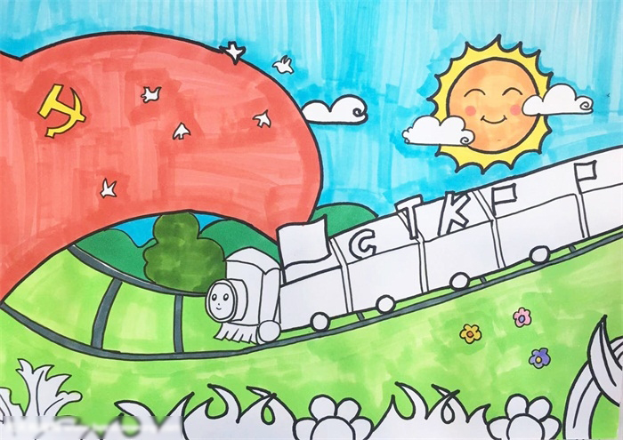 简单七一建党节的画-图4