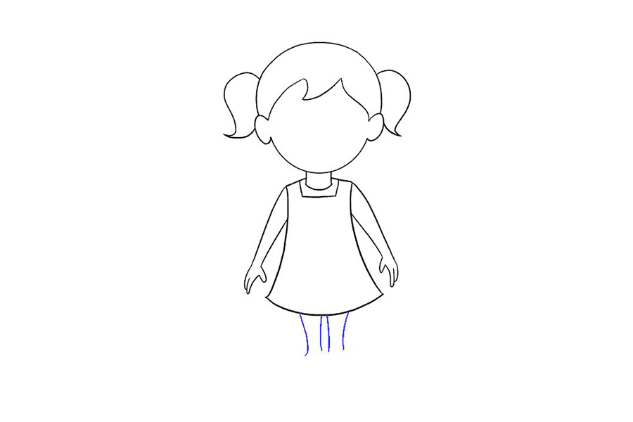 穿裙子的小女孩怎么画-图14