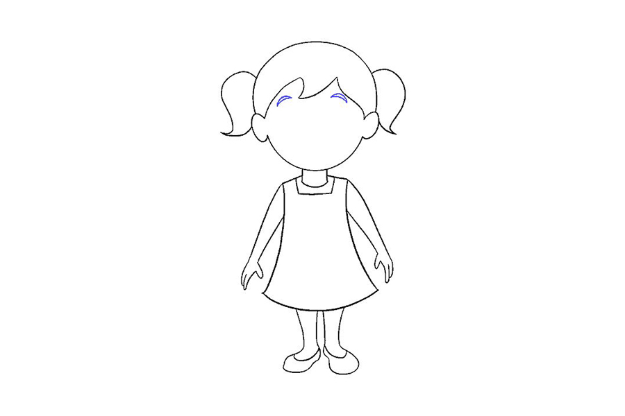 穿裙子的小女孩怎么画-图17