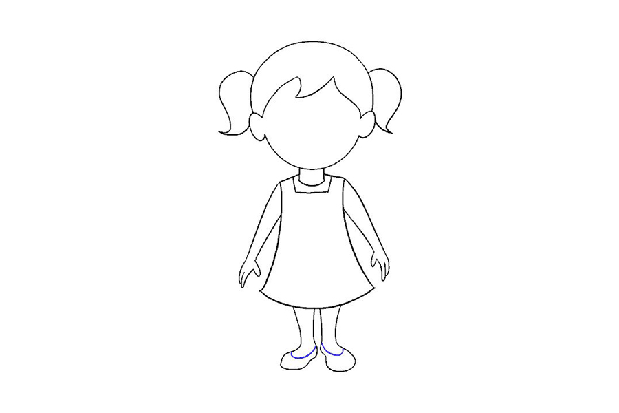 穿裙子的小女孩怎么画-图16