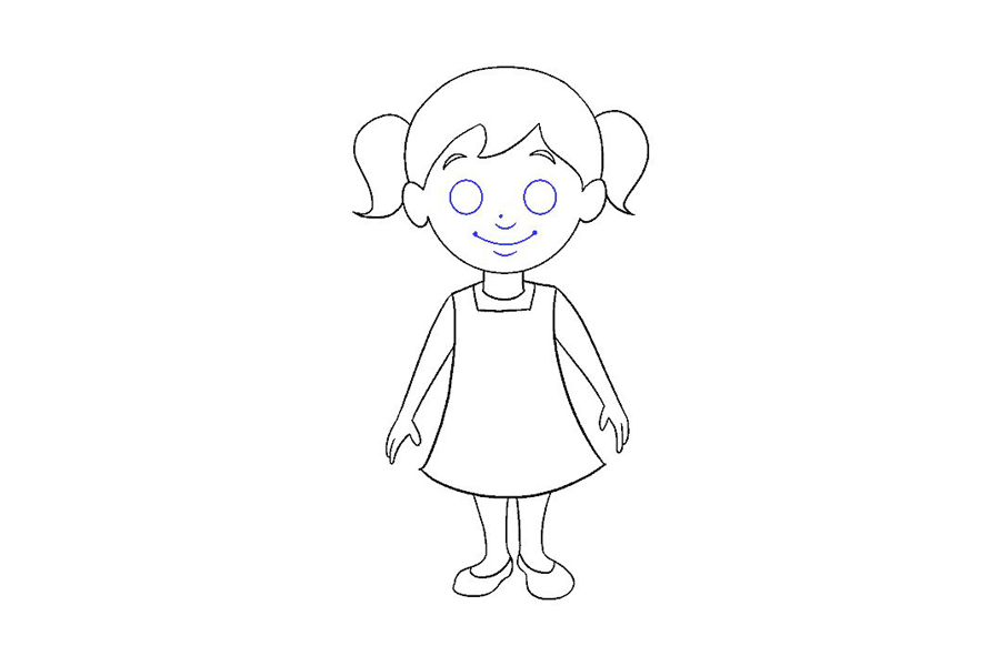 穿裙子的小女孩怎么画-图18