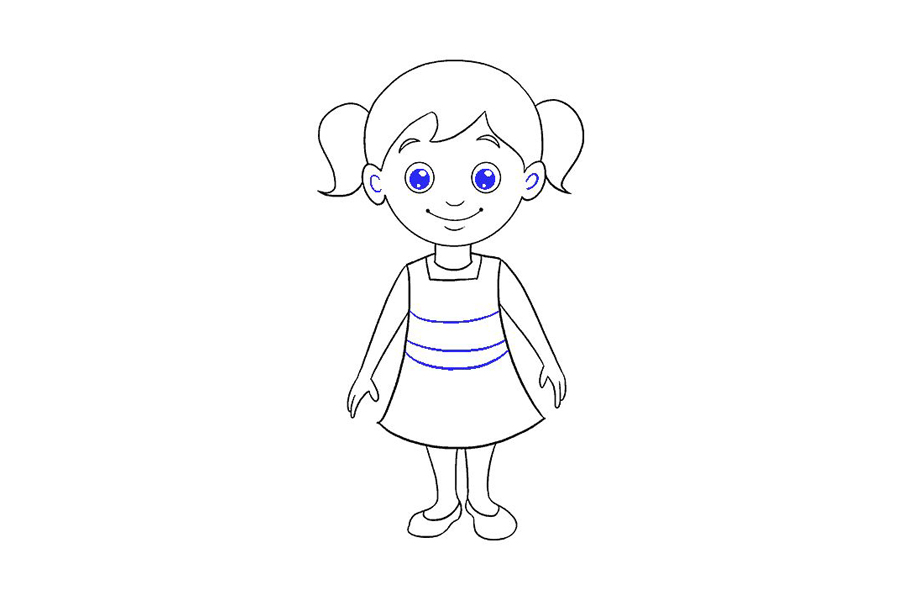 穿裙子的小女孩怎么画-图19