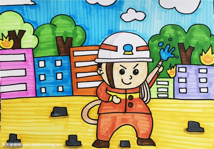 简单漂亮关于安全的画