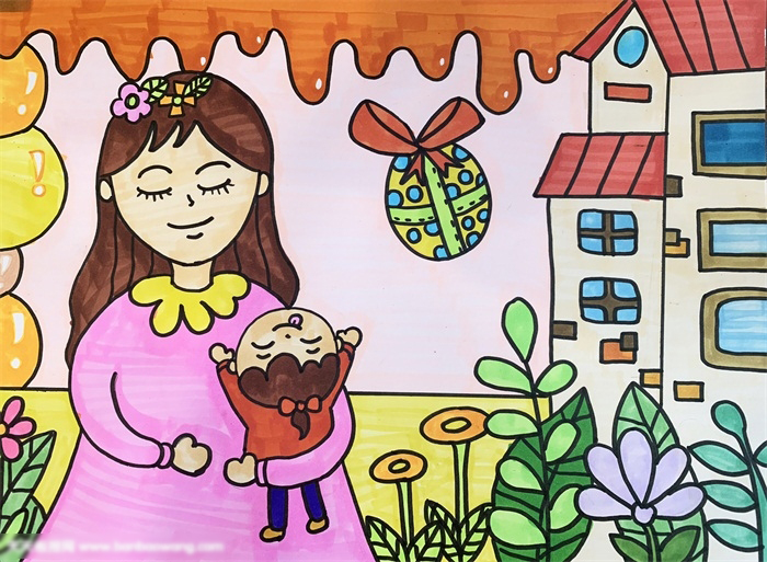 感恩父母的画画作品