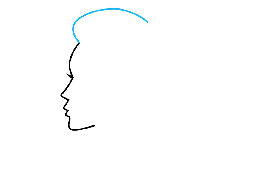 如何画扎马尾的小女孩侧面轮廓简笔画-图4