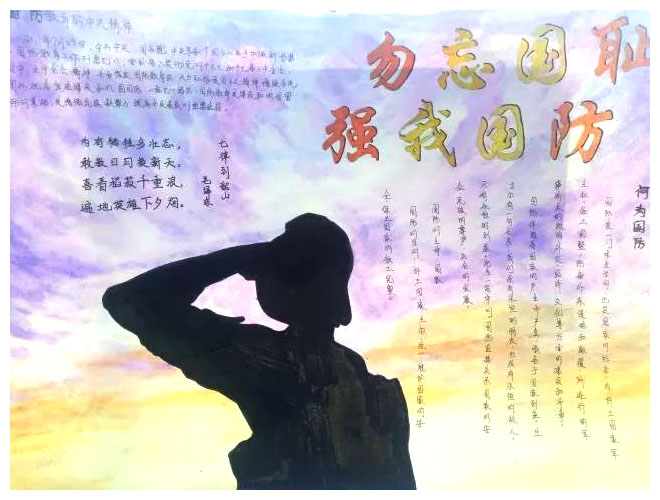 勿忘国耻，强我国防手抄报-图4