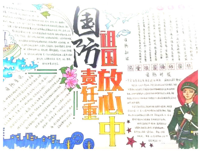 勿忘国耻，强我国防手抄报-图10