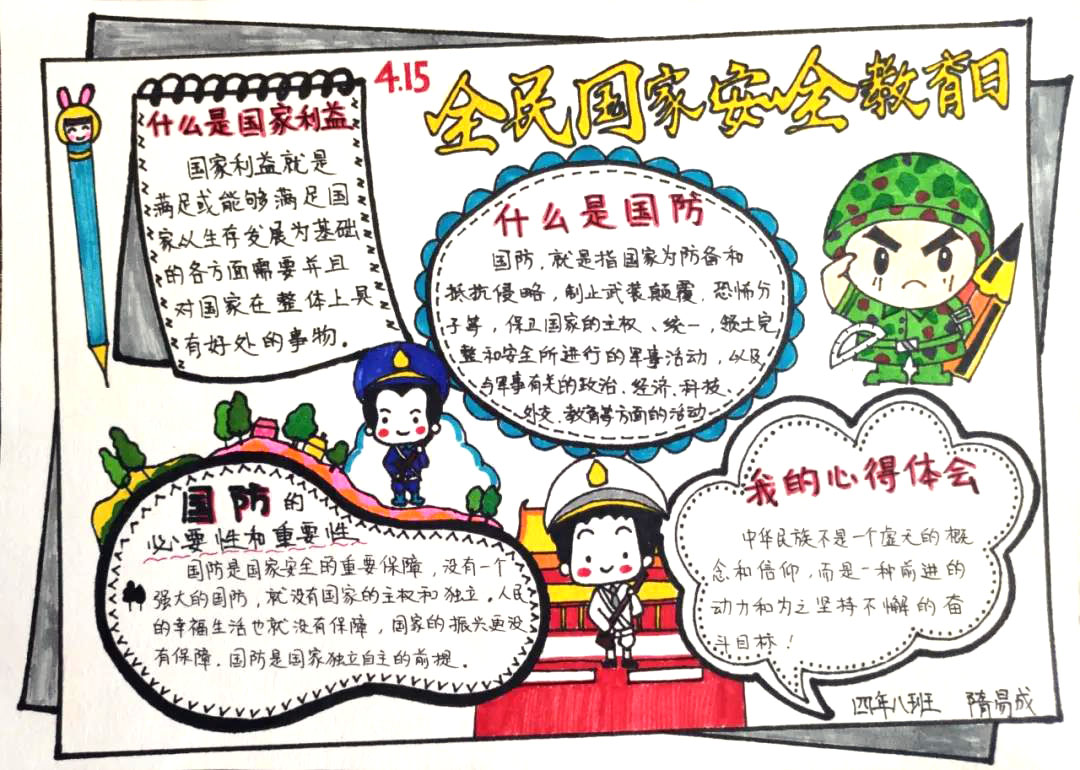 小学生国家安全教育日手抄报-图1