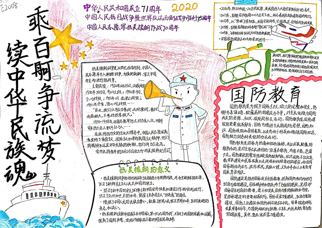 “强我国防 兴我中华”小学生手抄报-图9