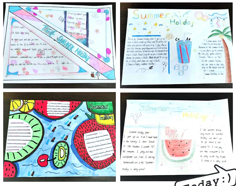漂亮的快乐的暑假英语手抄报-图5