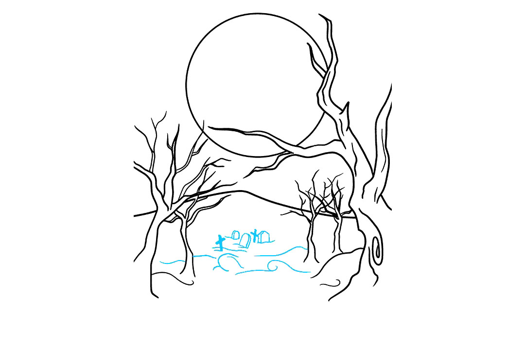 圣诞节幽灵森林怎么画-图6