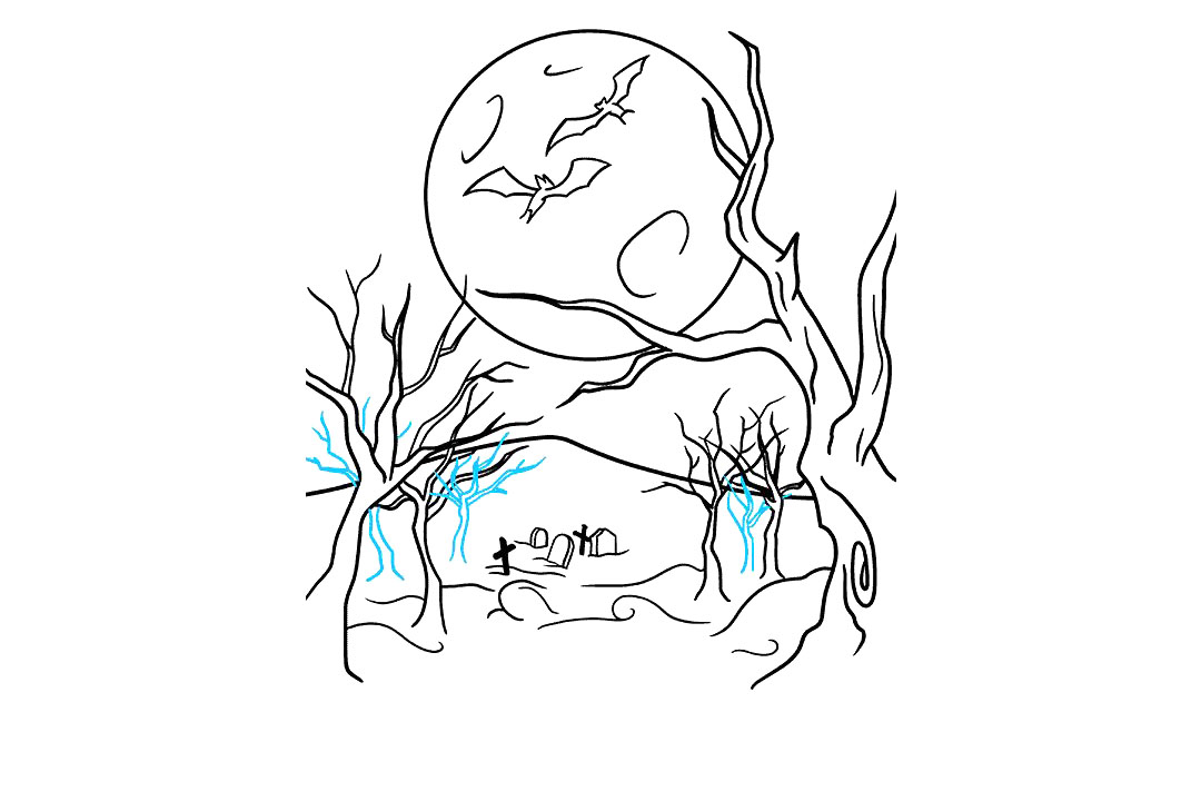 圣诞节幽灵森林怎么画-图8