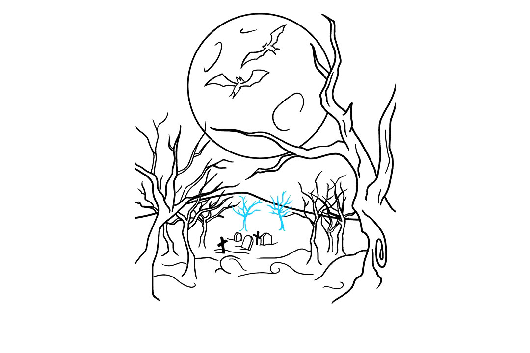 圣诞节幽灵森林怎么画-图9