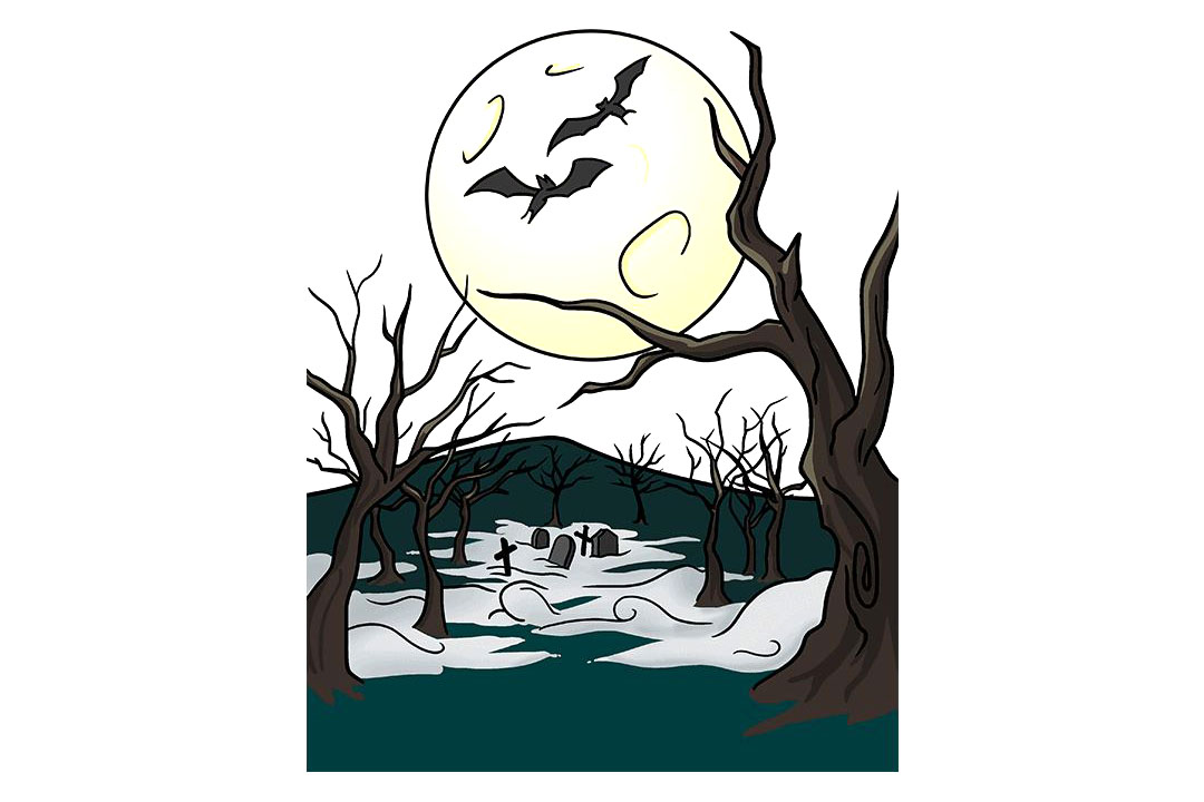 圣诞节幽灵森林怎么画