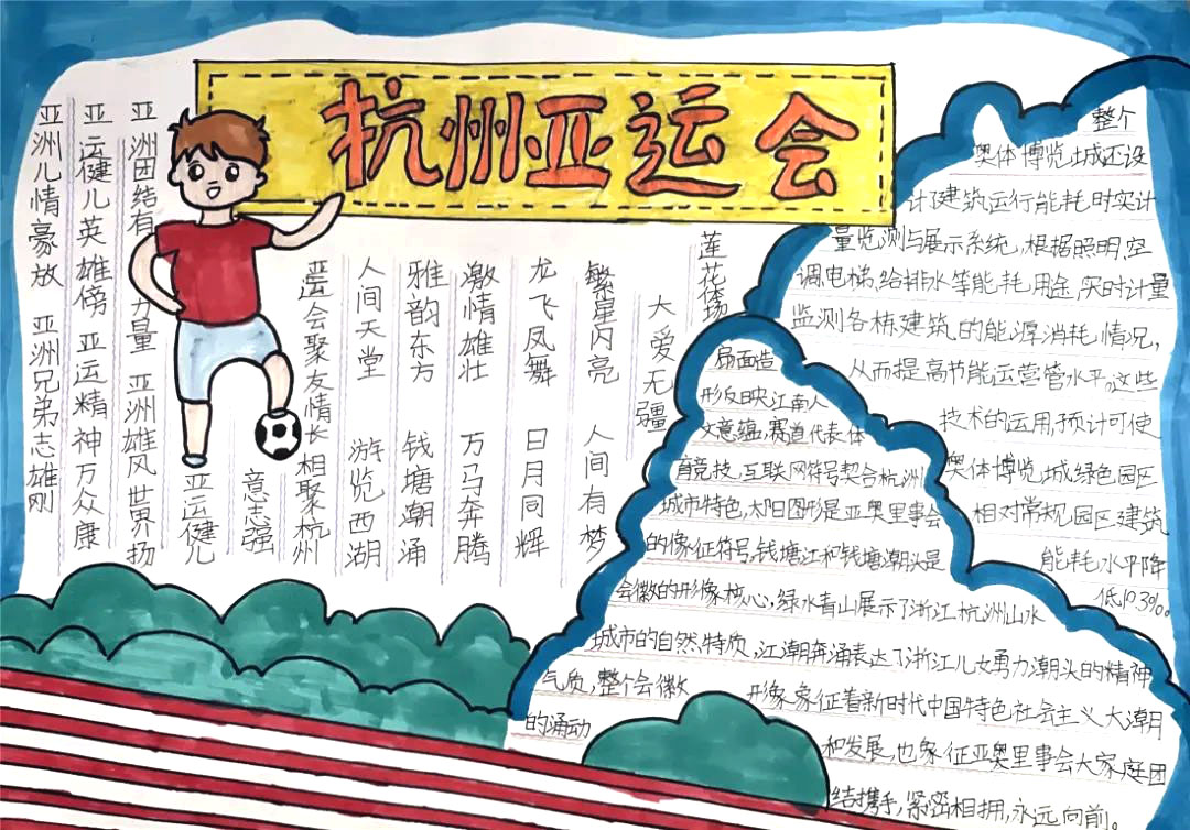 2022喜迎杭州亚运会手抄报-图2