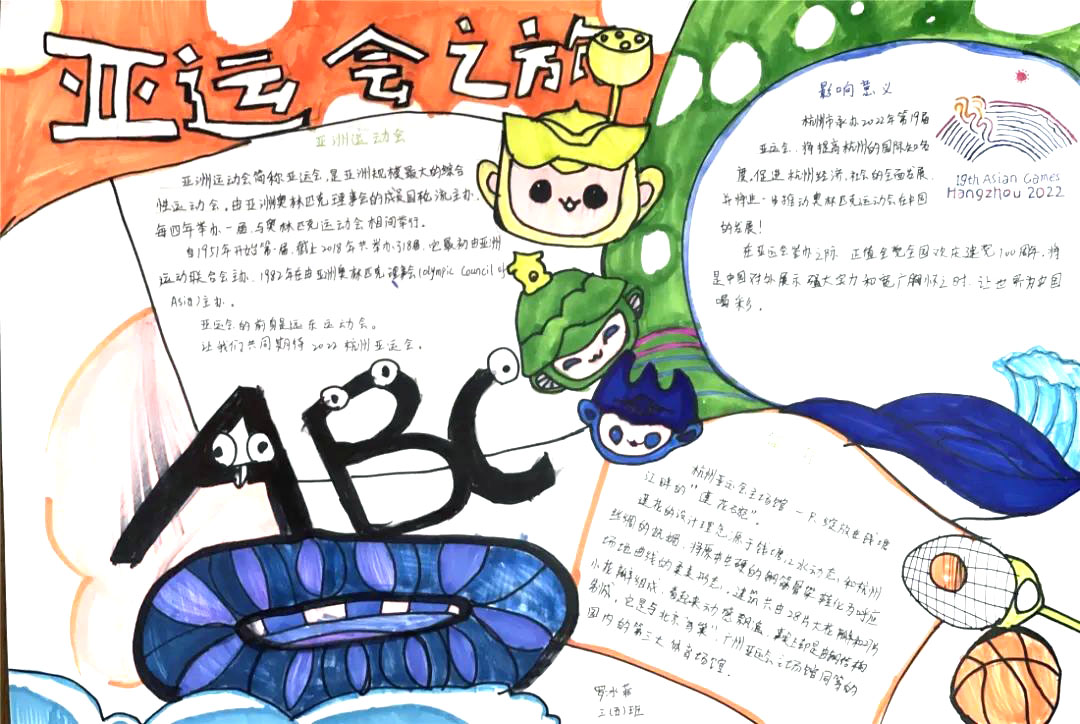 2022喜迎杭州亚运会手抄报-图6