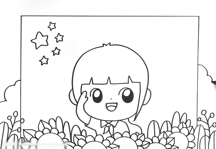 少先队员儿童画-图2