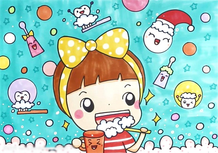 关于口腔健康的手绘画