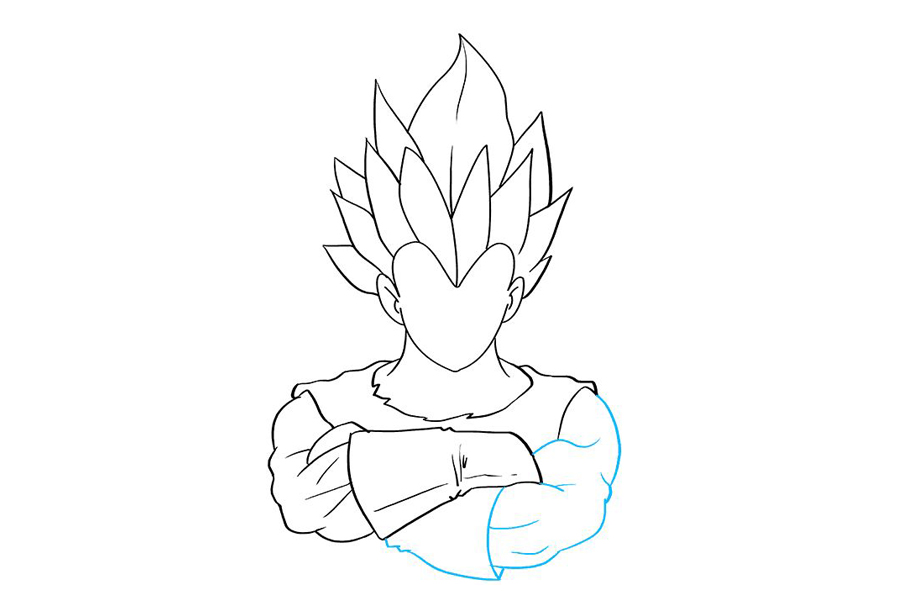 如何画龙珠中的贝吉塔-图5