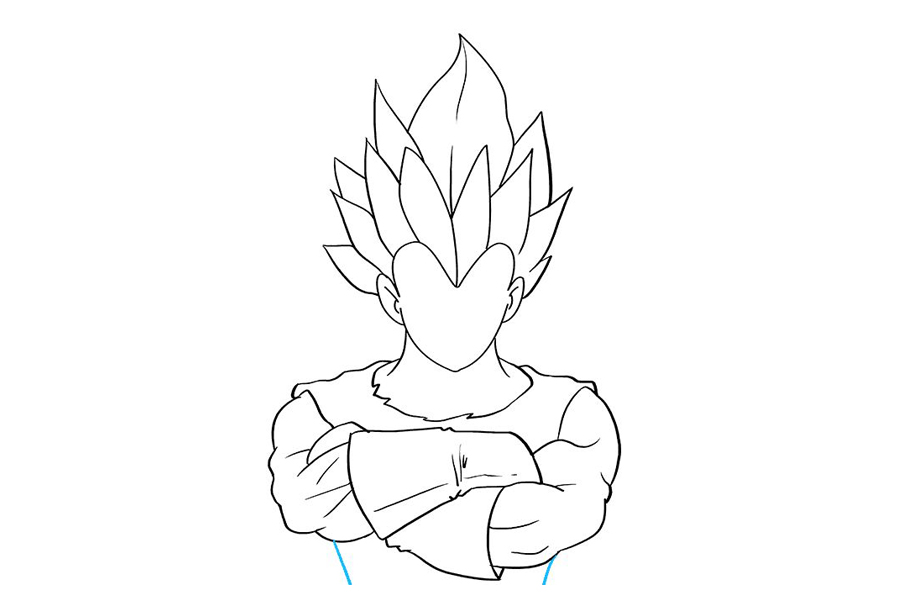 如何画龙珠中的贝吉塔-图6