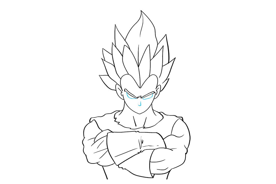 如何画龙珠中的贝吉塔-图8