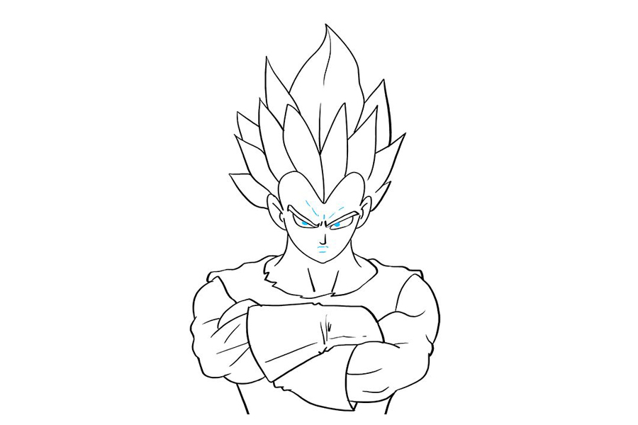 如何画龙珠中的贝吉塔-图9