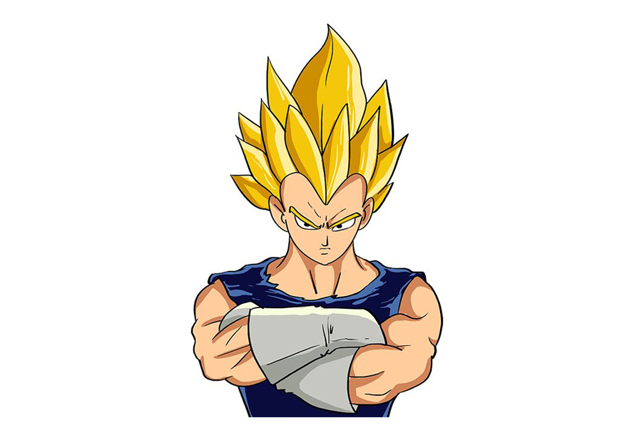 如何画龙珠中的贝吉塔