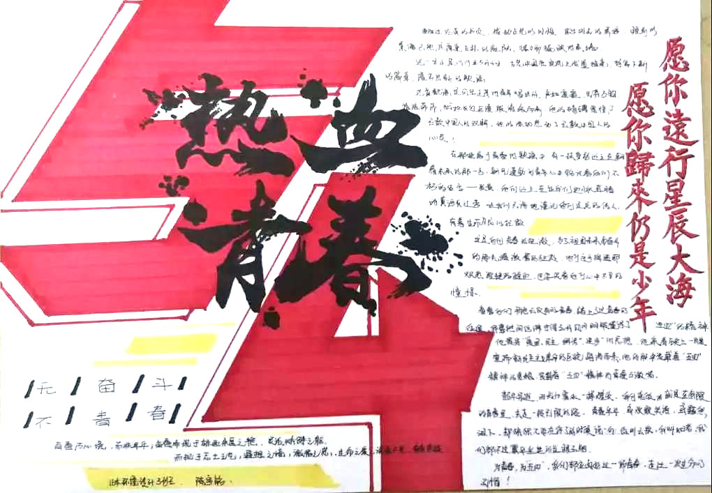 纪念五四一百周年手抄报-图3
