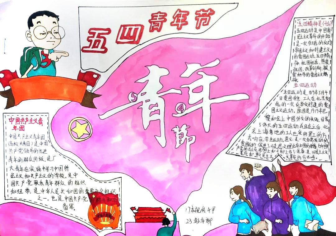 纪念五四一百周年手抄报-图4