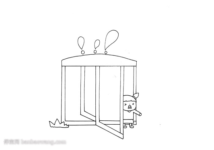 电动旋转门安全宣传手抄报-图1