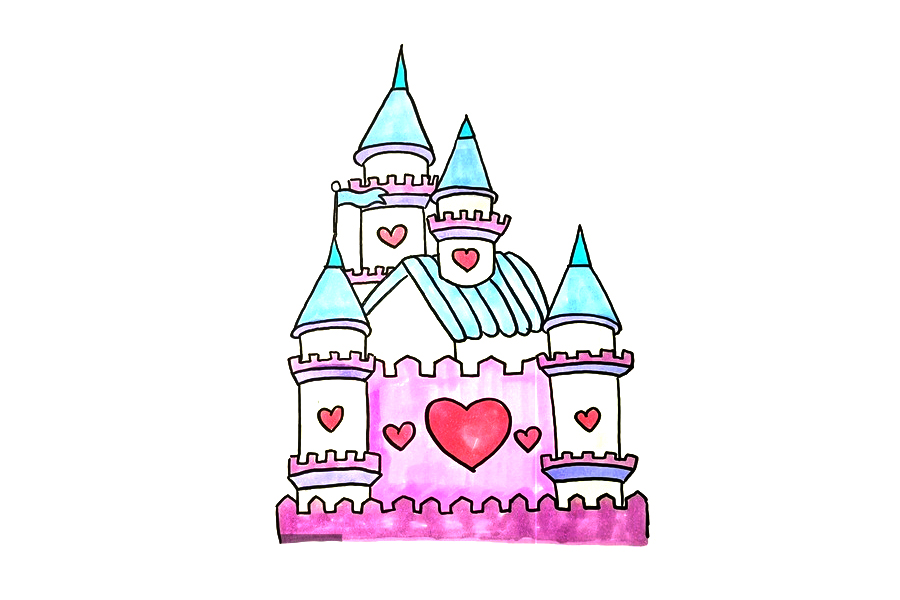 迪士尼城堡怎么画