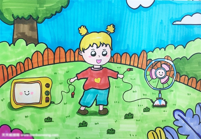 节约用电怎么画