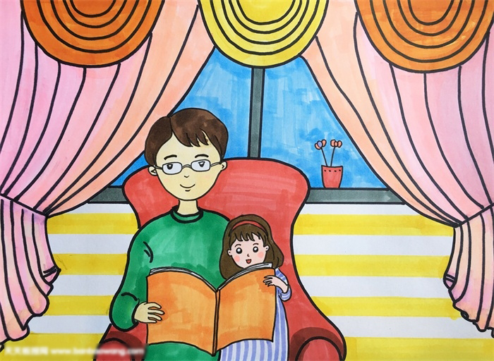 画一幅关于父亲节的画
