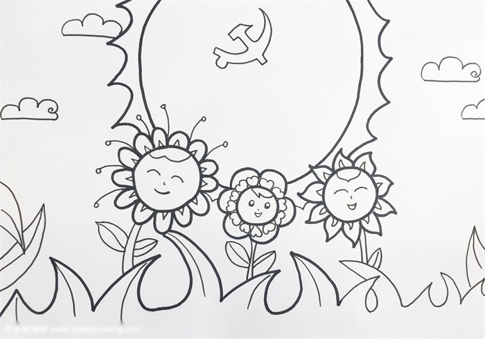 七一建党节绘画作品-图3