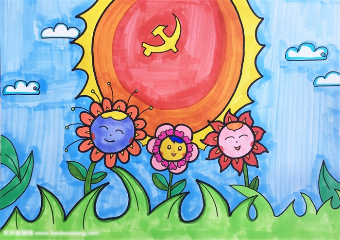 七一建党节绘画作品