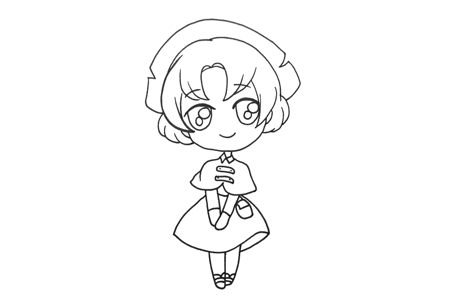 穿裙子的漂亮小女孩怎么画-图3