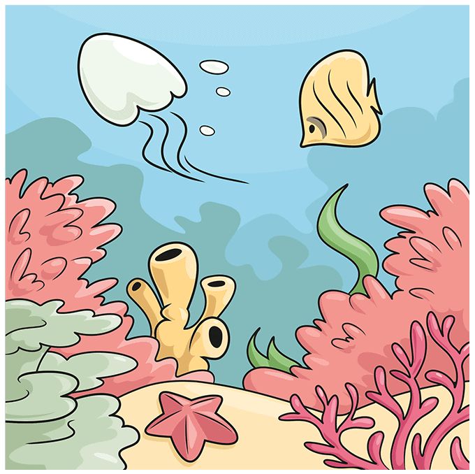 海底世界珊瑚礁怎么画