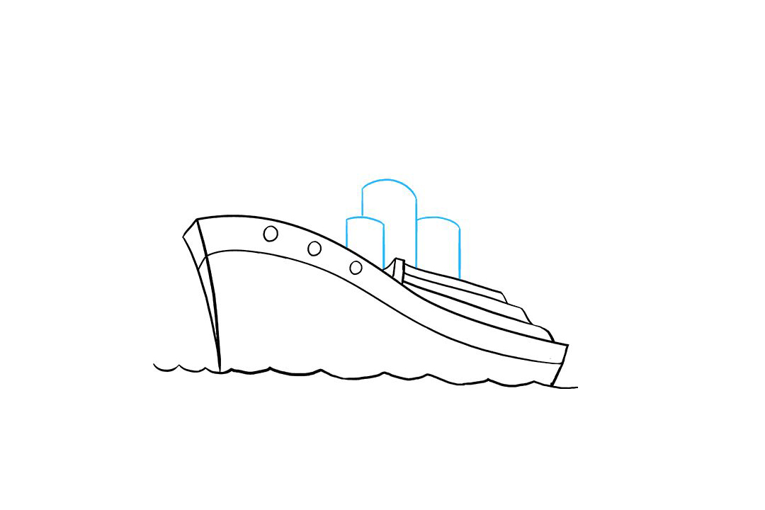 海上的轮船怎么画-图8