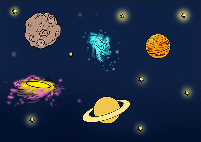 太空和行星绘画教程
