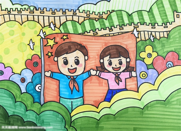 祖国成72立周年的画