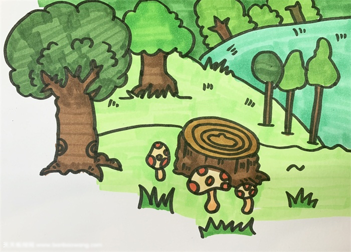 原始森林怎么画