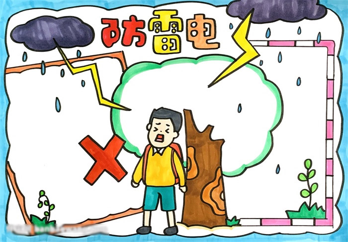 户外安全教育手抄报-防雷电-图4