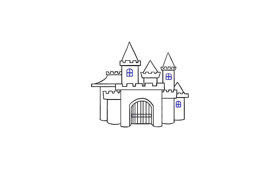 卡通城堡的画法-图15