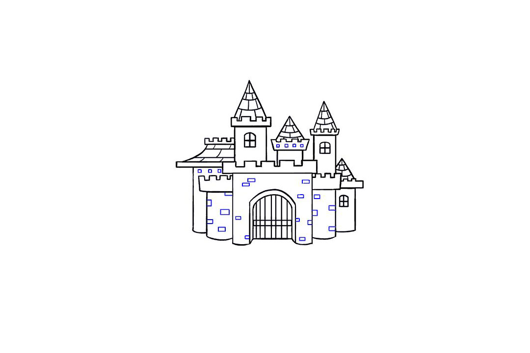 卡通城堡的画法-图17