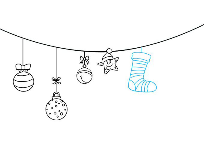 如何画圣诞节饰品简笔画-图8