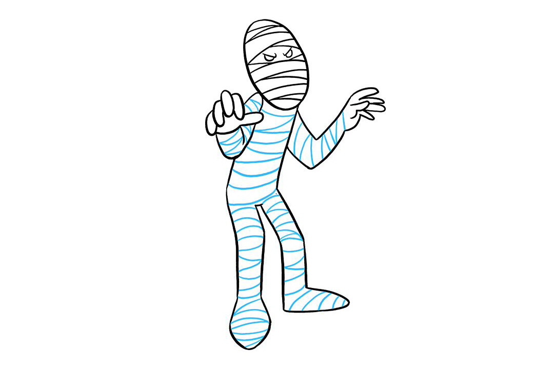 如何画木乃伊简笔画-图8